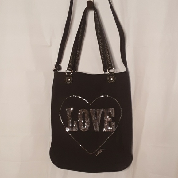 Aeropostale black LOVE sequin bag - Picture 2 of 8